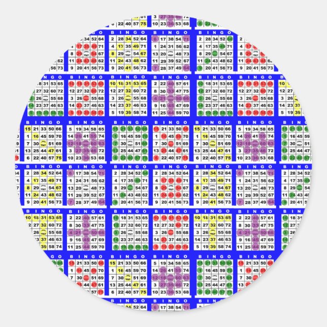 Bingo Game Patterns Large Classic Round Sticker (Front)
