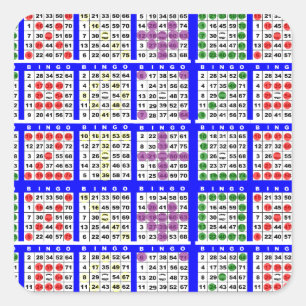 Bingo Game Patterns Large Grid Square Sticker