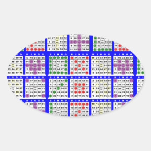 Bingo Game Patterns Large Oval Sticker