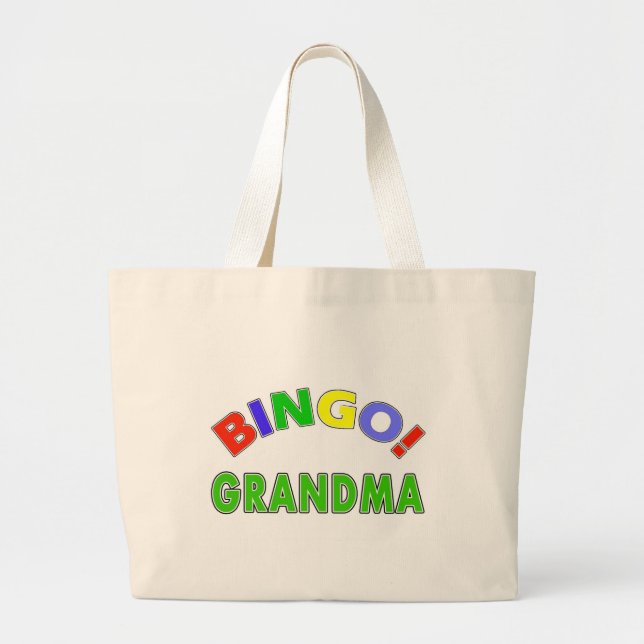 Bingo Grandma Large Tote Bag (Front)