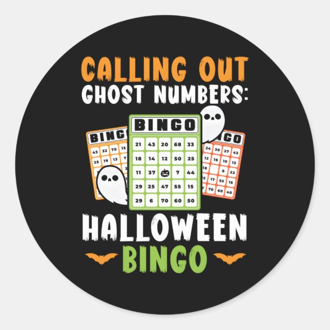 Bingo Halloween Trick Or Treat Bingo Player Bingo  Classic Round Sticker (Front)