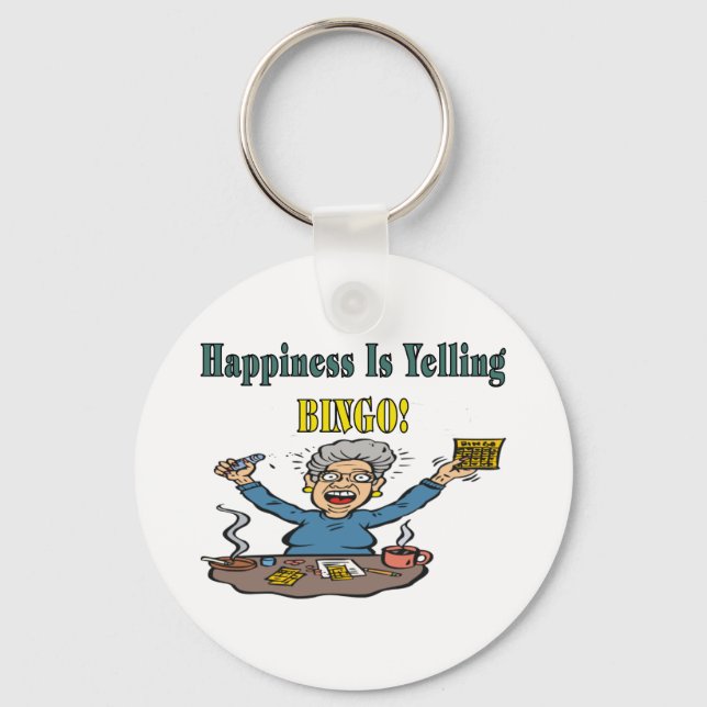 Bingo: Happiness Is Key Ring (Front)