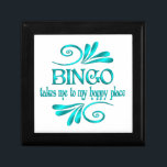 Bingo Happy Place Gift Box<br><div class="desc">Share your love for bingo and how it makes you feel with this fun design with flourishes and the words - Bingo takes me to my happy place.</div>