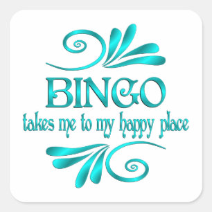 Bingo Happy Place Square Sticker
