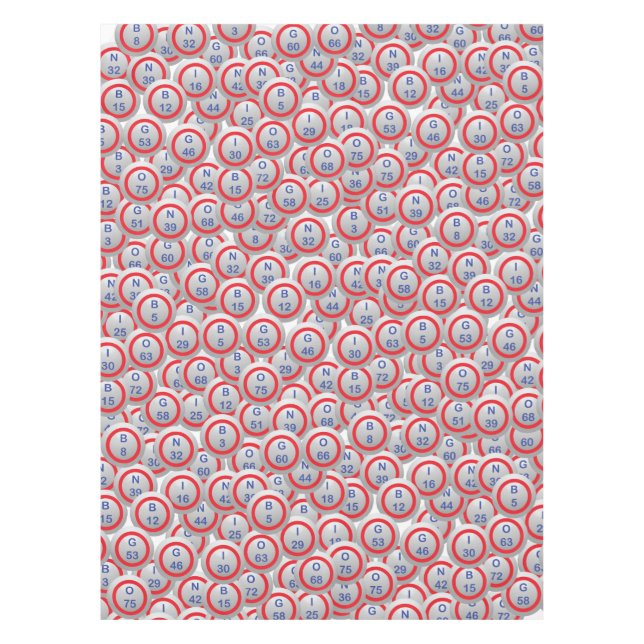 Bingo Hopper Balls in Random Tablecloth (Front)