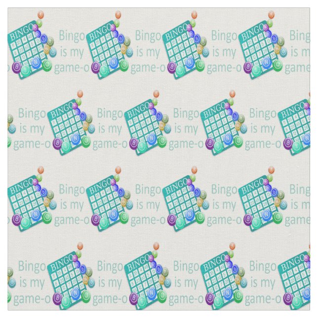 Bingo is my Game-O Fun Quote Fabric (Close Up)