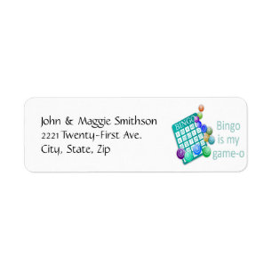 Bingo is my Game-o Funny Quote Return Address Label