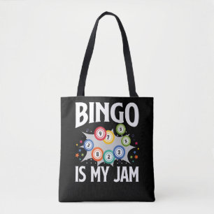Bingo Is My Jam Funny Lucky Gambling Tote Bag