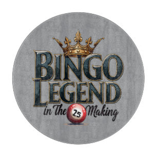 Bingo Legend Crowned in Gold Retro Typography Cutting Board