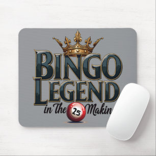 Bingo Legend Crowned in Gold Retro Typography Mouse Pad