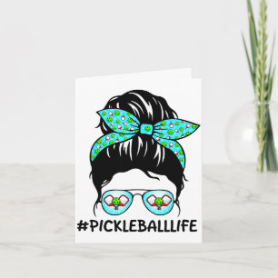 Bingo life messy bun pickleball lover grandma card
