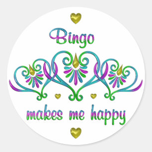 Bingo Makes Me Happy Classic Round Sticker