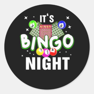 Bingo Night Design Bingo Player Game Lovers Matchi Classic Round Sticker