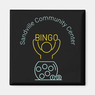 Bingo Night Neon Line Art Customisable Magnet