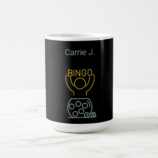 Bingo Night Neon Line Art  Personalised   Coffee Mug (Center)