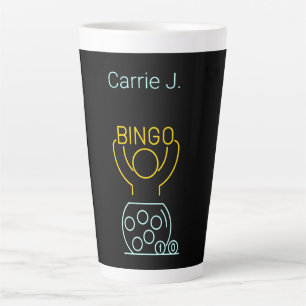 Bingo Night Neon Line Art  Personalised   Latte Mug