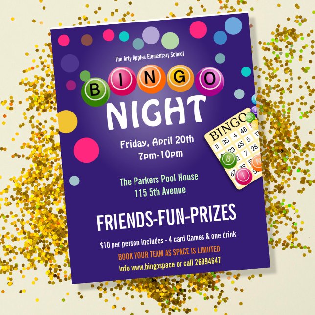 Bingo Night Poster | Game Night Flyer | Printable  (Creator Uploaded)