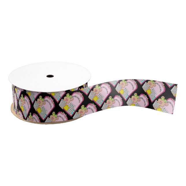 Bingo Parlour Bear gambling ribbon Grosgrain Ribbon (Spool)
