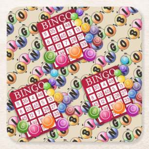 Bingo Party Square Paper Coaster