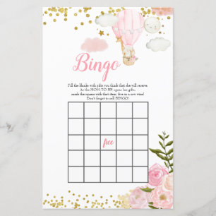 Bingo Pink Hot Air Balloon Jungle Baby Shower