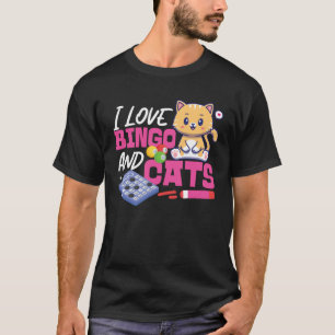 Bingo Player Cat I Love Bingo And Cats T-Shirt