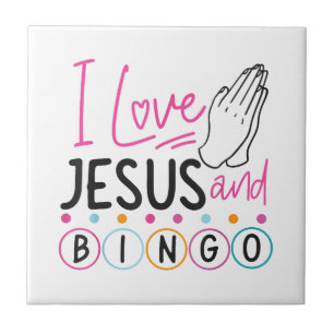 Bingo Player Jesus Faith Christian I Love Jesus An Ceramic Tile