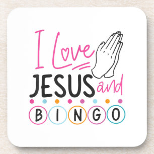 Bingo Player Jesus Faith Christian I Love Jesus An Coaster