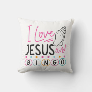 Bingo Player Jesus Faith Christian I Love Jesus An Cushion