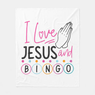 Bingo Player Jesus Faith Christian I Love Jesus An Fleece Blanket