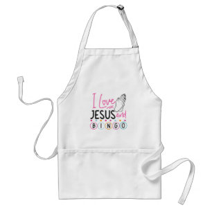Bingo Player Jesus Faith Christian I Love Jesus An Standard Apron