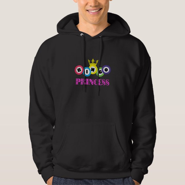 Bingo Princess Bingo Balls Crown Gambling Lady  Bi Hoodie (Front)