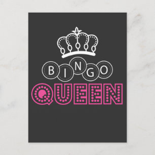 Bingo Queen Witty Gambling Humour Postcard