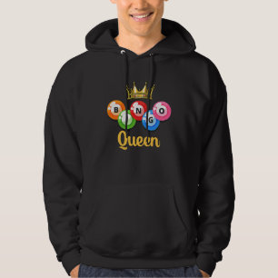 Bingo Queen Womens  Bingo Player Hoodie