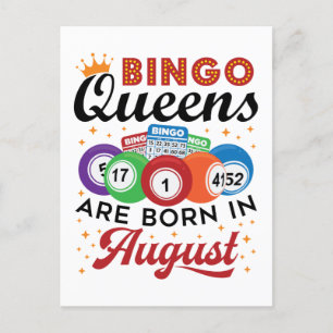 Bingo Queens Are Born in August Postcard