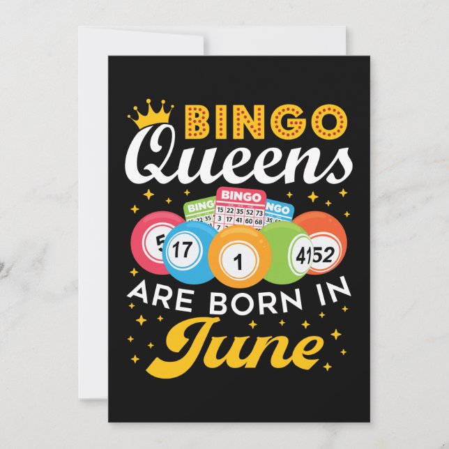 Bingo Queens Are Born in June Birthday  Holiday Card (Front)