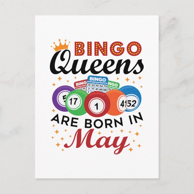 Bingo Queens Are Born In May Postcard (Front)
