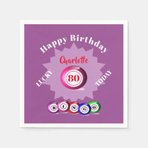 Bingo Themed Birthday Party Personalised  Napkin