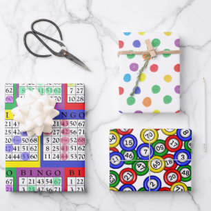 BINGO Themed Birthday  Wrapping Paper Sheet