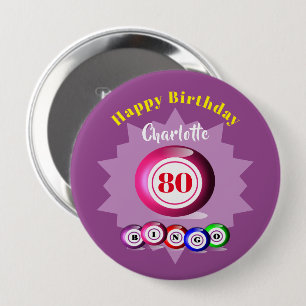 Bingo Themed Fun Birthday Personalised 10 Cm Round Badge