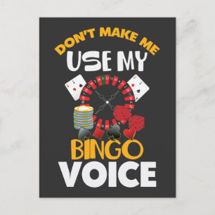 Bingo Voice Funny Casino Gambler Bingo Player Postcard