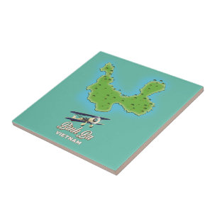 Bình Ba Island map Vietnam map Ceramic Tile