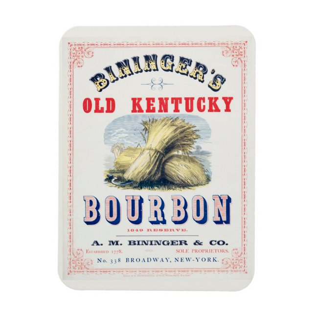 Bininger's Old Kentucky Bourbon 1849 Reserve. Magnet (Vertical)