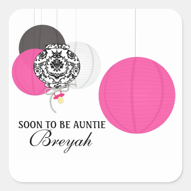 Binki Lantern-name tag/sticker Square Sticker (Front)