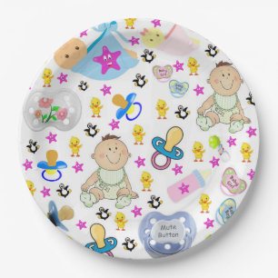 Binky Pacifier Paper Plates