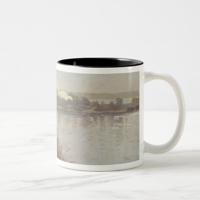 Binnenalster and Neuer Junfernstieg in Hamburg Two-Tone Coffee Mug (Right)