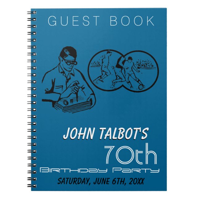 Binocular Soccer 70th Birthday Party Guest Book (Front)