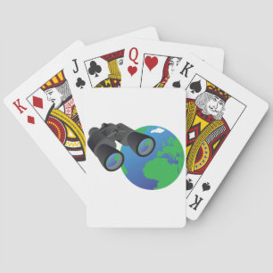Binoculars And Earth Playing Cards