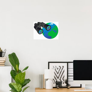 Binoculars And Earth Poster