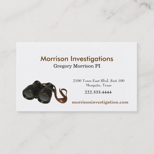 Binoculars Private Investigator Business Card (Front)