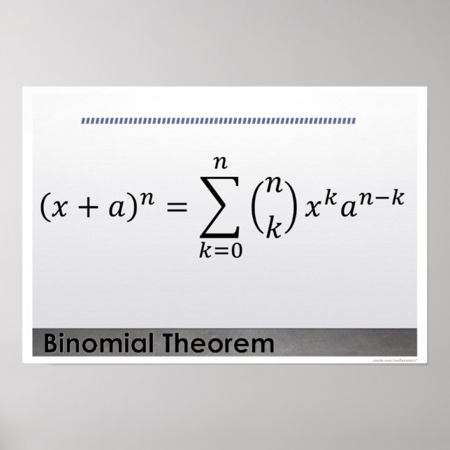 Binomial Theorem Formula Math Poster (Front)
